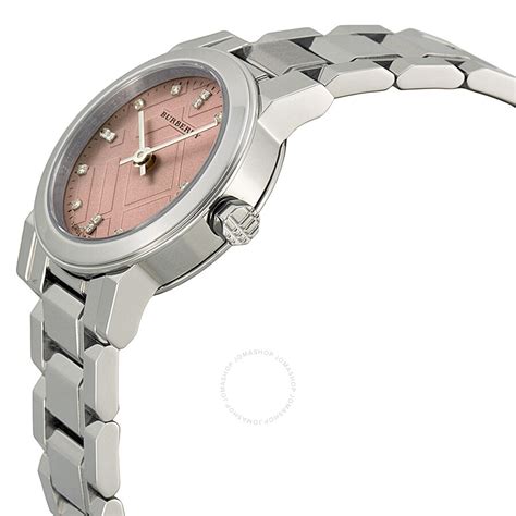 burberry diamond pink dial stainless steel ladies watch bu9223|Burberry Women's Watch Diamond Pink Dial BU9223.